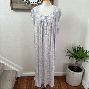 Eileen West micro modal long nightgown gray ladies‎ M NWT
